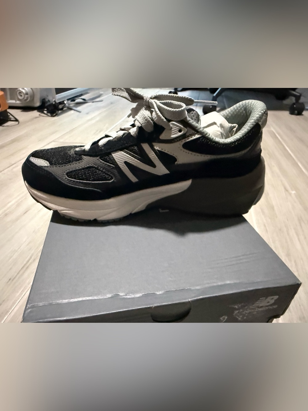 New Balance Black Gray and White Athletic Sneaker